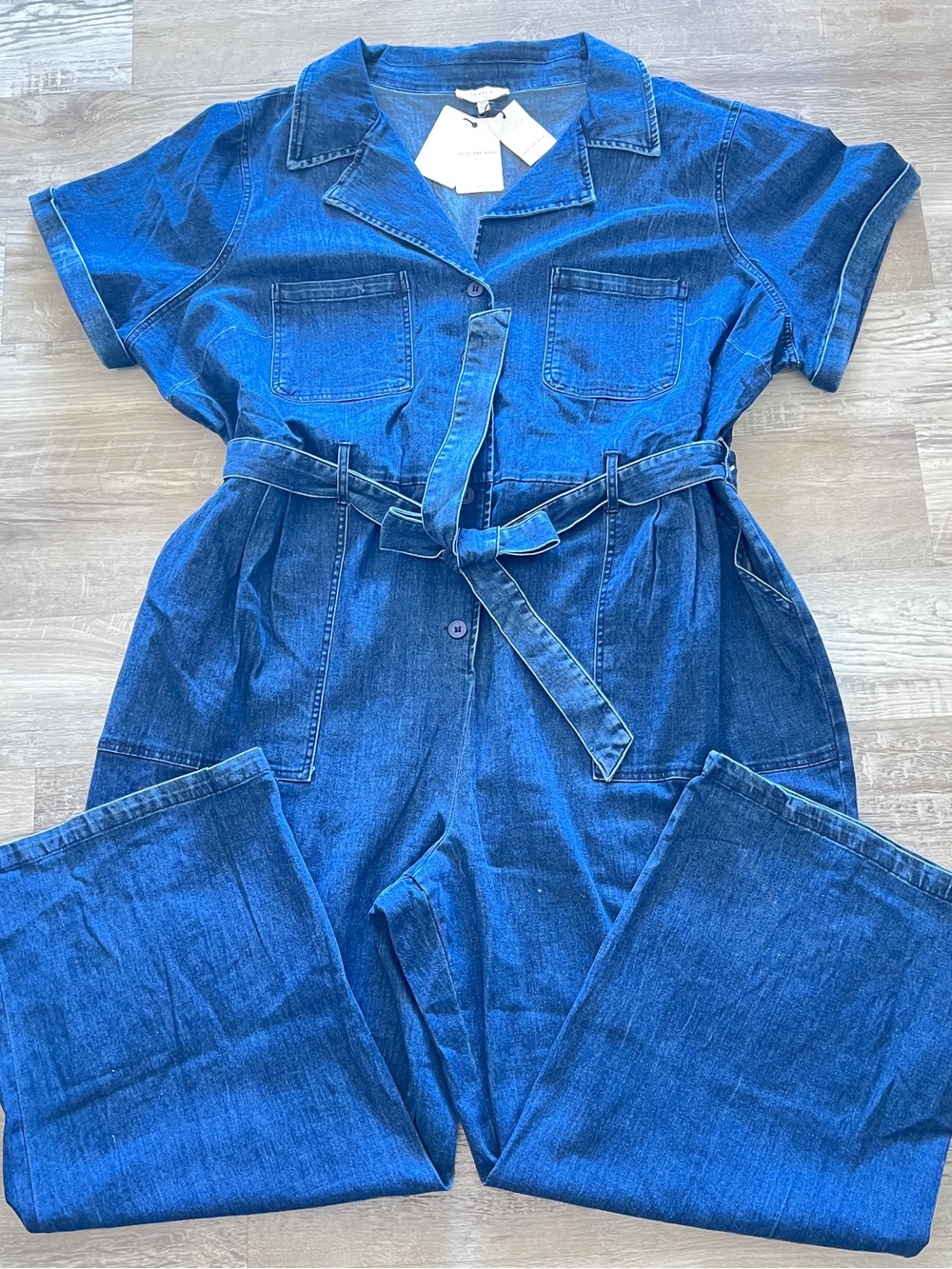 Skies Are Blue Women Kendall Utility Denim Jumpsuit Sz 3X Curvy Boho Grunge NWT